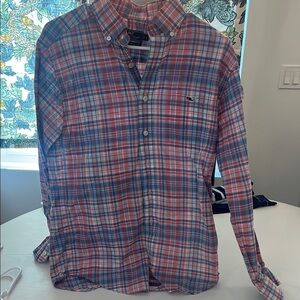 Vineyard Vines Men's Classic Fit Tucker Shirt - Pink and Blue